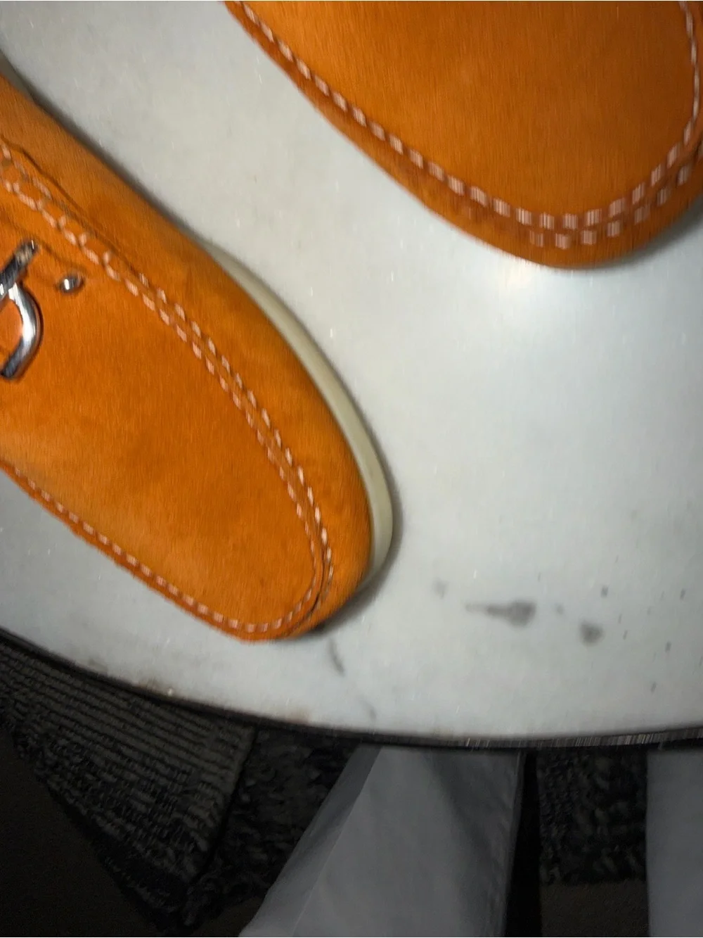 Donald J. Pliner Rust Suede Bit Loafers